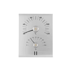 Badstutermometer og hygrometer sølv